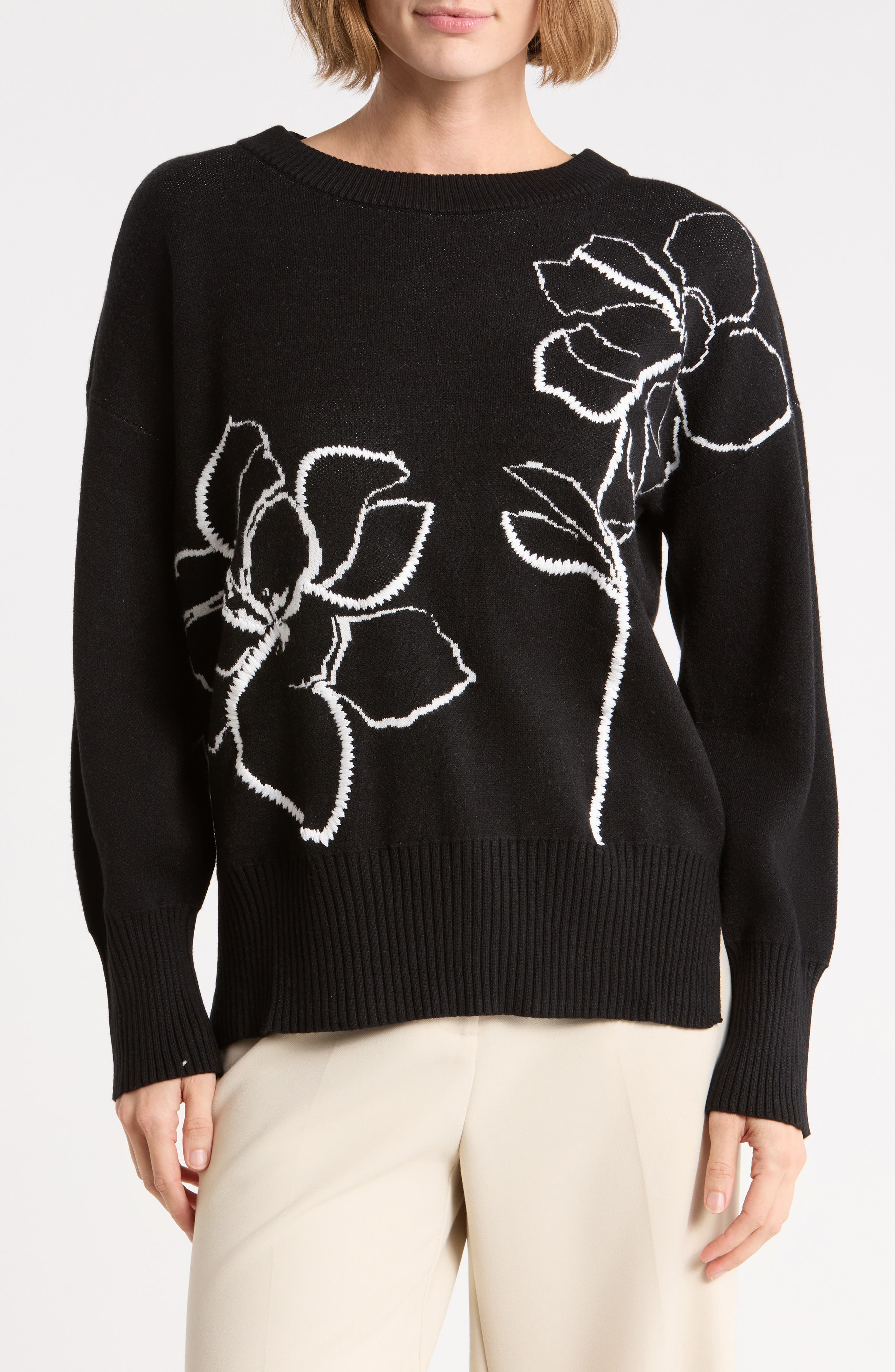 Floral Crewneck Sweater