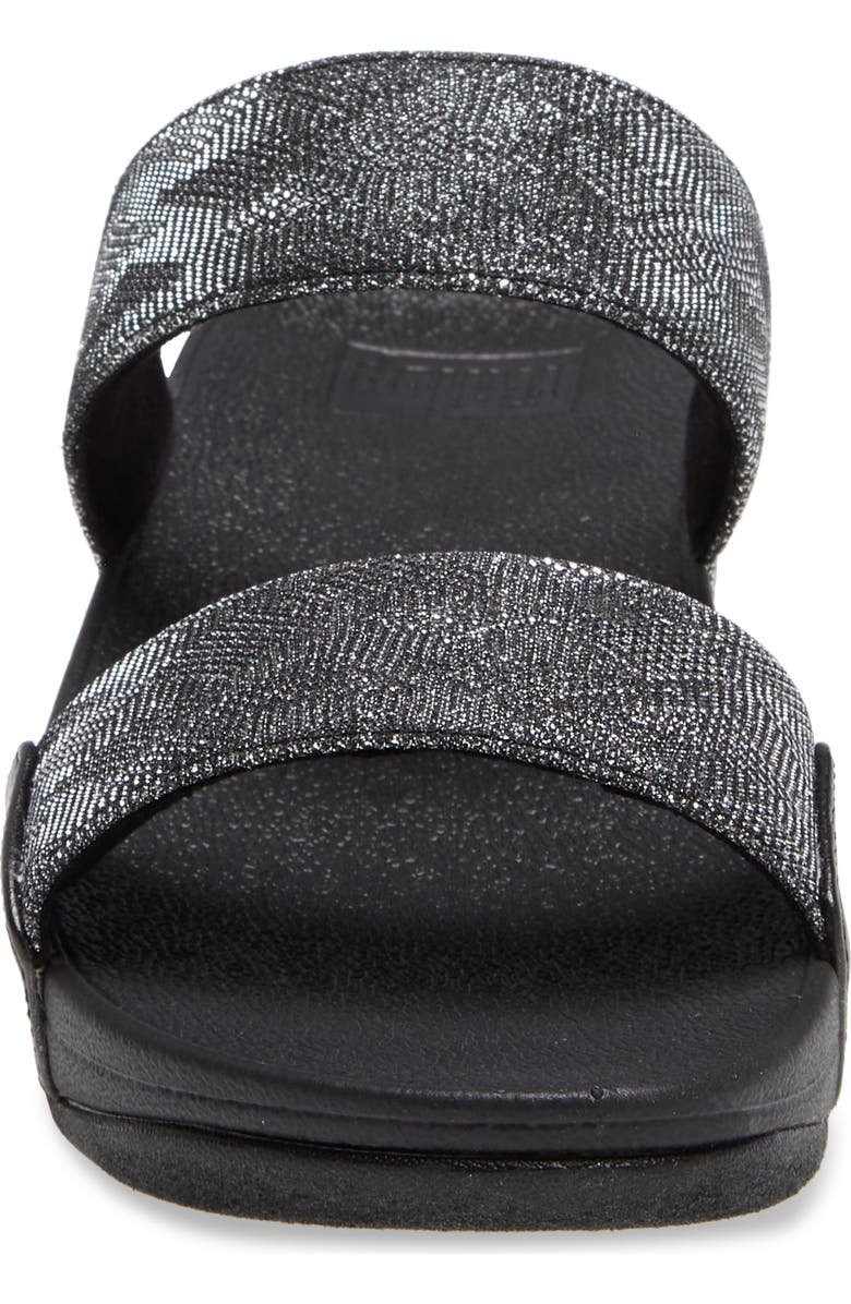 FitFlop Lulu Glitz Slide Sandal, Alternate, color, All Black