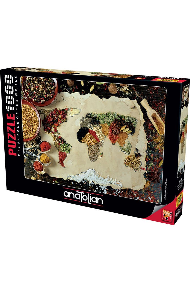 Anatolian Herbal World Map 1000 piece Jigsaw Puzzle for Adults, Main, color, Multicolor