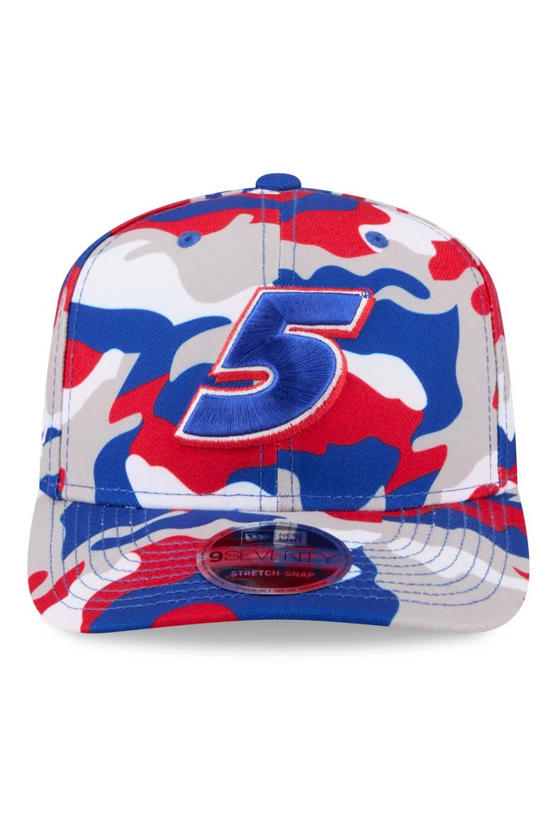 Men's New Era White Kyle Larson Patriotic Camo 9SEVENTY Stretch-Snap Hat, Alternate, color, White