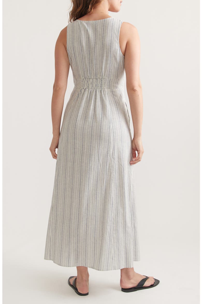 Camila Stripe Sleeveless Hemp Blend Maxi Dress, Alternate, color, DENIM/ WHITE STRIPE