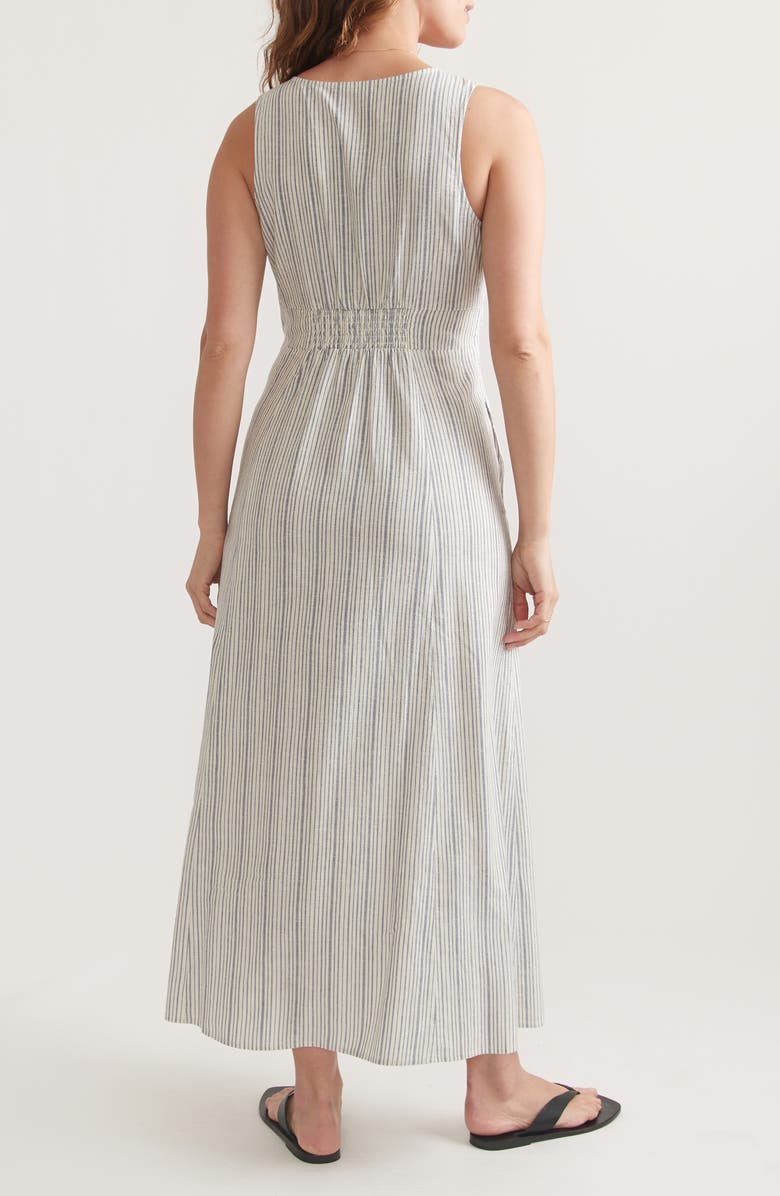 Marine Layer Camila Stripe Sleeveless Hemp Blend Maxi Dress, Alternate, color, 