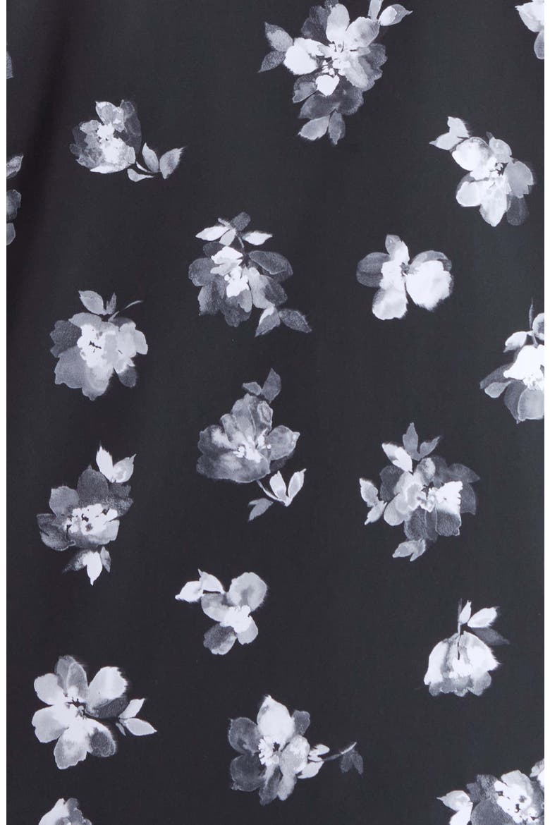 Moody Floral Silky Tech Performance Sleeveless Polo, Alternate, color, ONYX