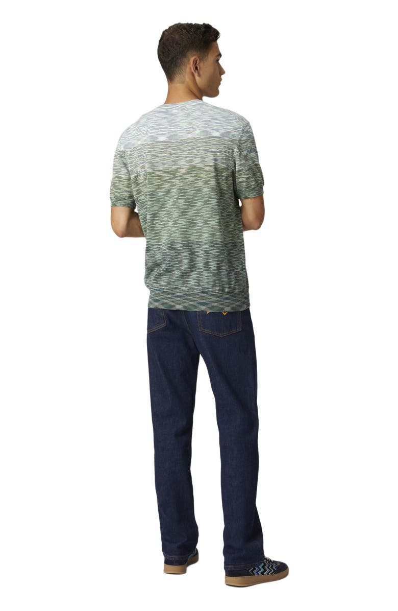 Missoni Crewneck T-shirt In Dégradé Slub Cotton, Alternate, color, 
