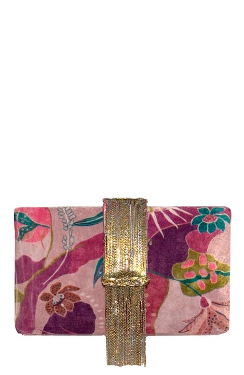 Velvet Fringe Clutch
