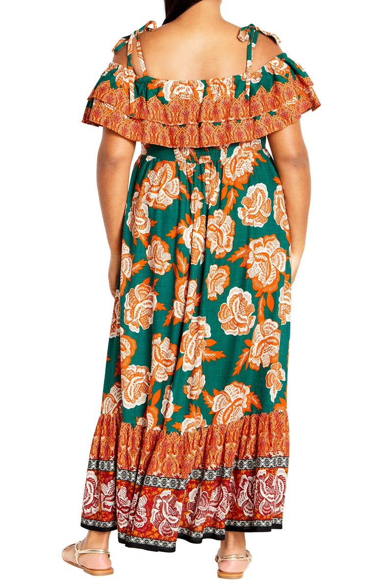 City Chic Runaway Cold Shoulder Midi Dress, Alternate, color, 