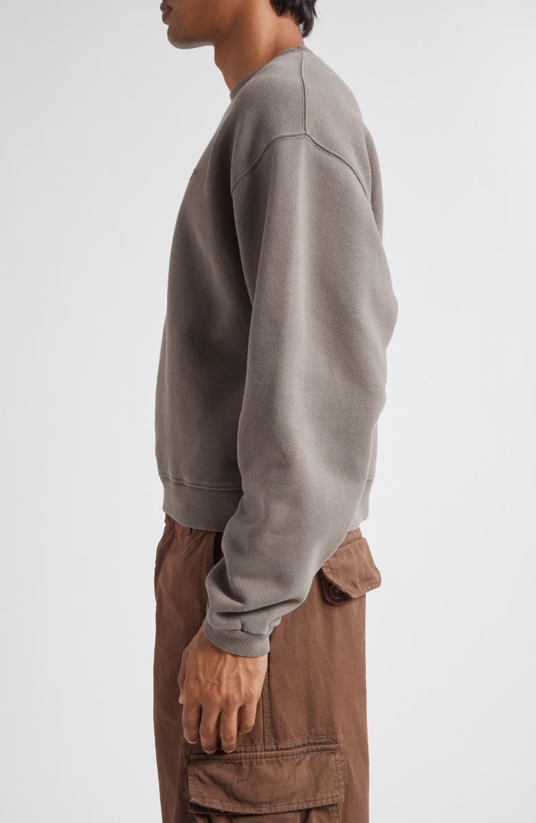 ERL Gender Inclusive Script Embroidery Cotton Sweatshirt, Alternate, color, Taupe