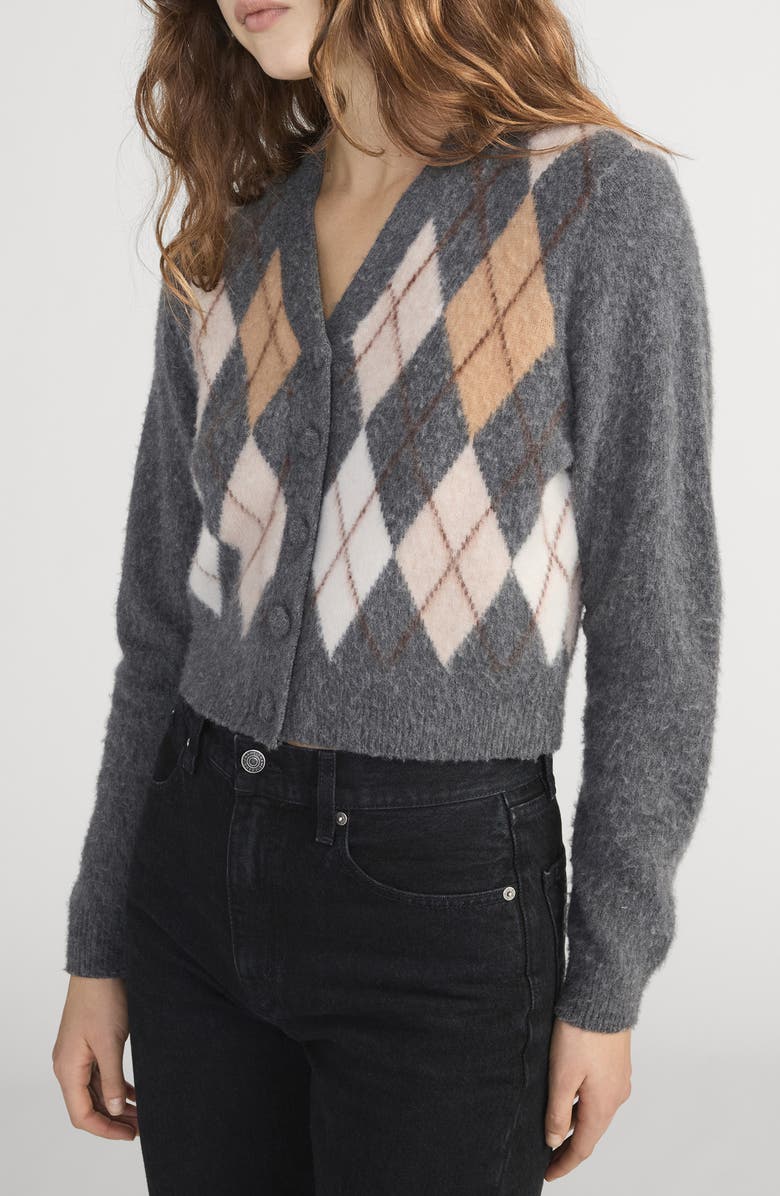FRAME The Brushed Extrafine Merino Wool & Cashmere Cardigan, Alternate, color, Grey Multi