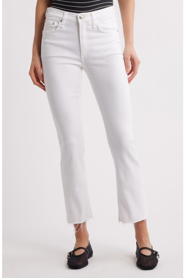 Flexi Peyton Raw Hem Ankle Bootcut Jeans, Main, color, OPTIC WHITE