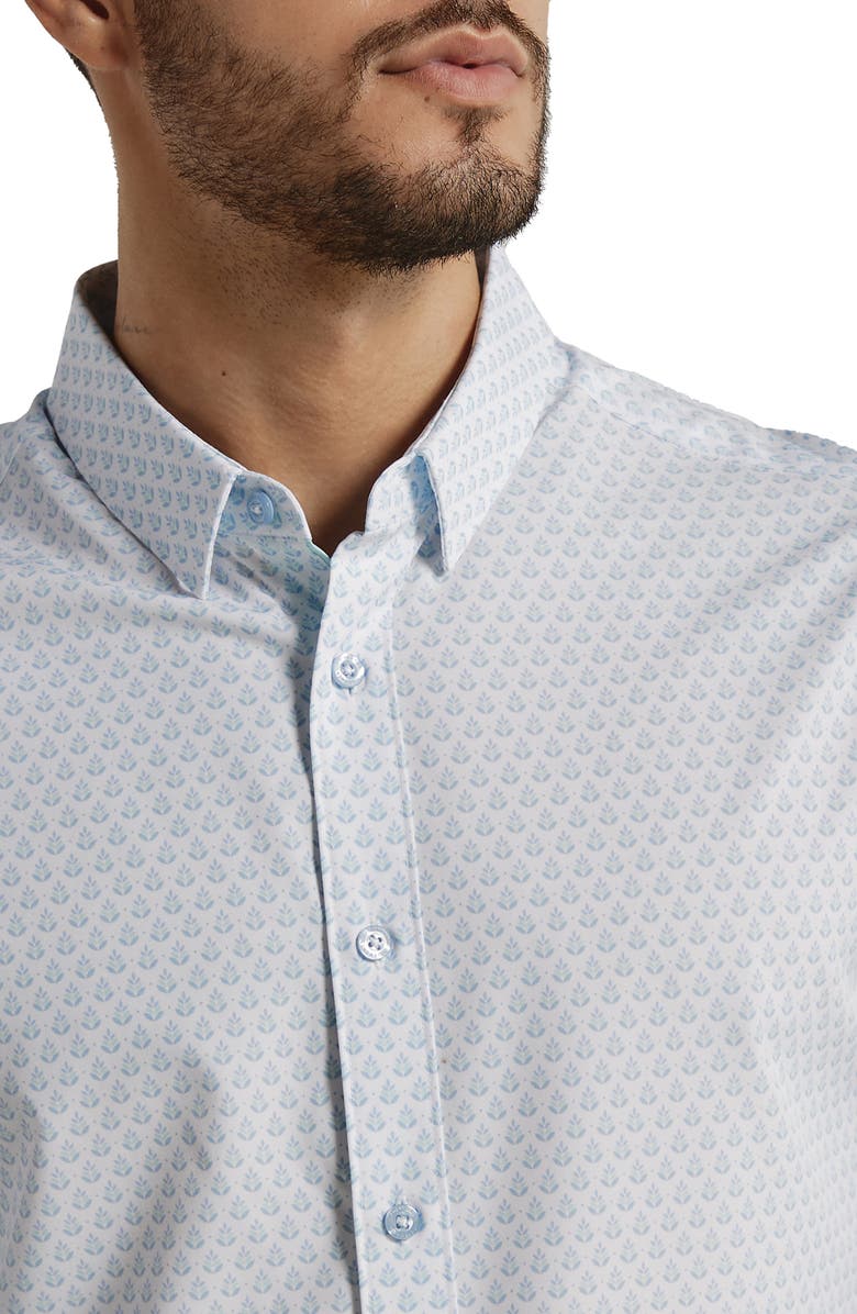 7 Diamonds Enrys Leaf Print Performance Button-Up Shirt, Alternate, color,