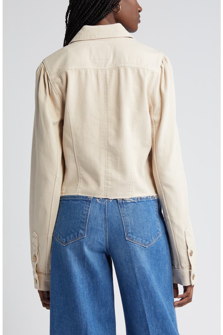 Pacey Raw Hem Crop Twill Jacket, Alternate, color, SOFT BEIGE