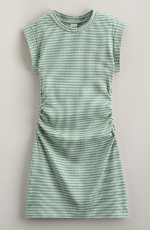 Kids' Shirred Rib T-Shirt Dress