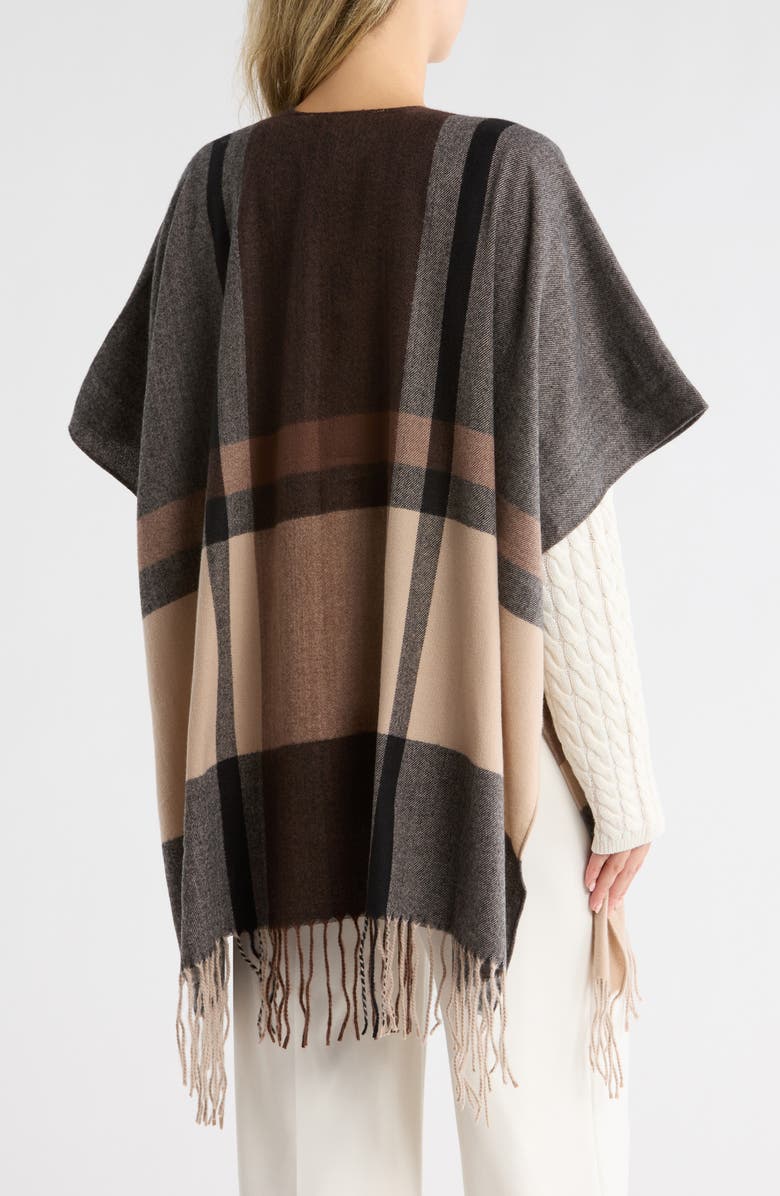 Vince Camuto Feathersoft Plaid Oversize Topper, Alternate, color, Black/ Brown