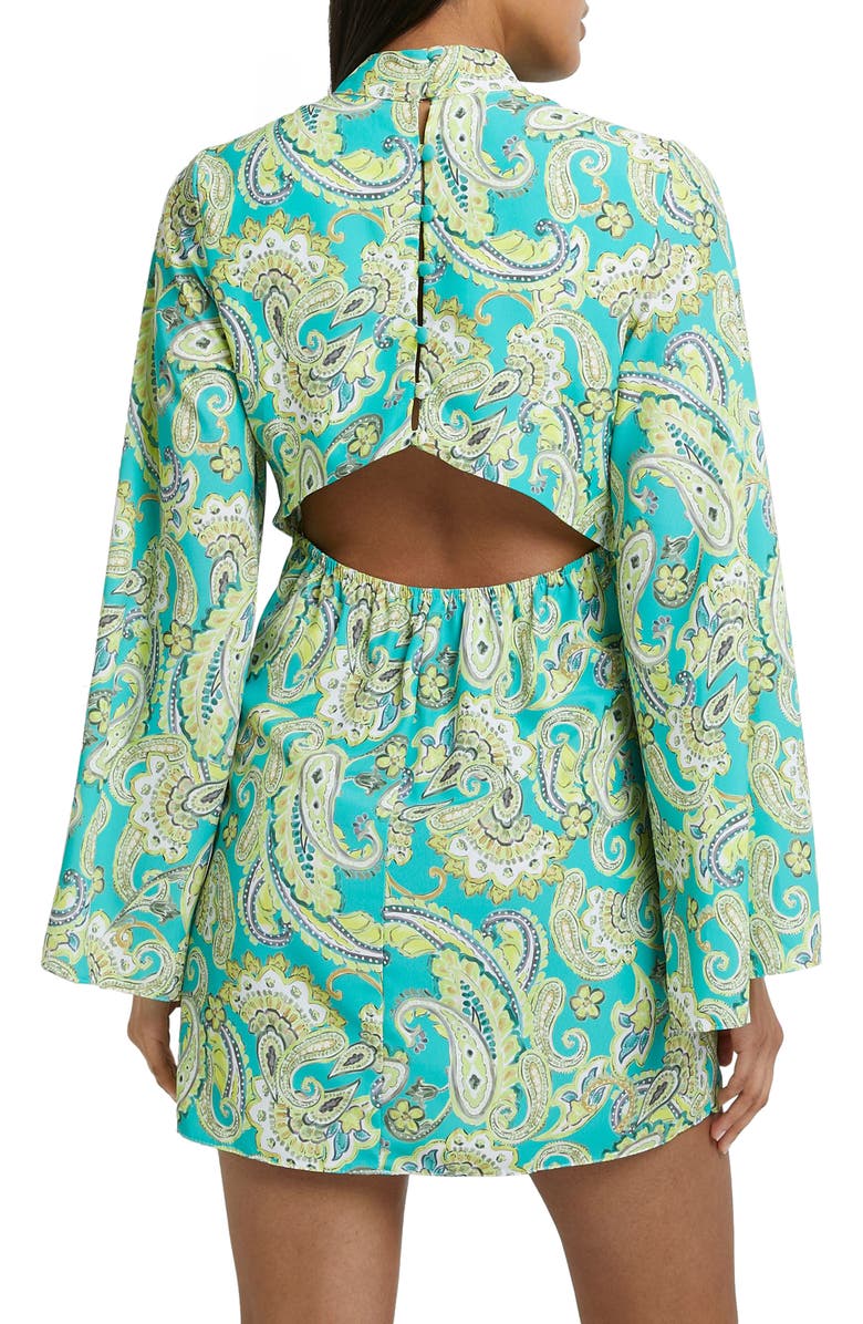 River Island Luna Paisley Print Long Sleeve Dress, Alternate, color, Green