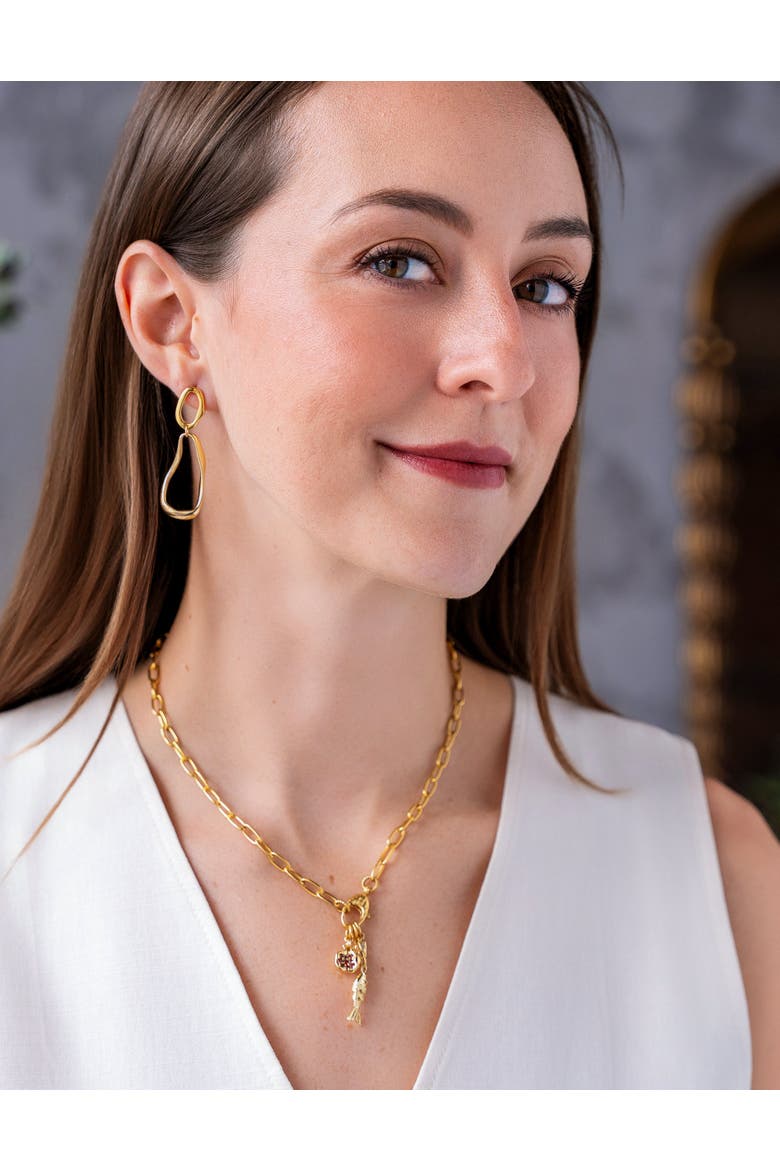 Organic Shape Earrings, Alternate, color, Gold
