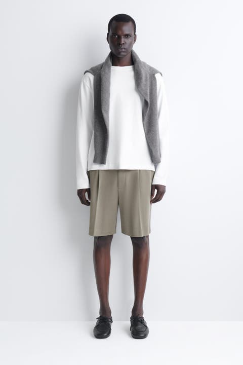Tailored Bonded-Twill Shorts