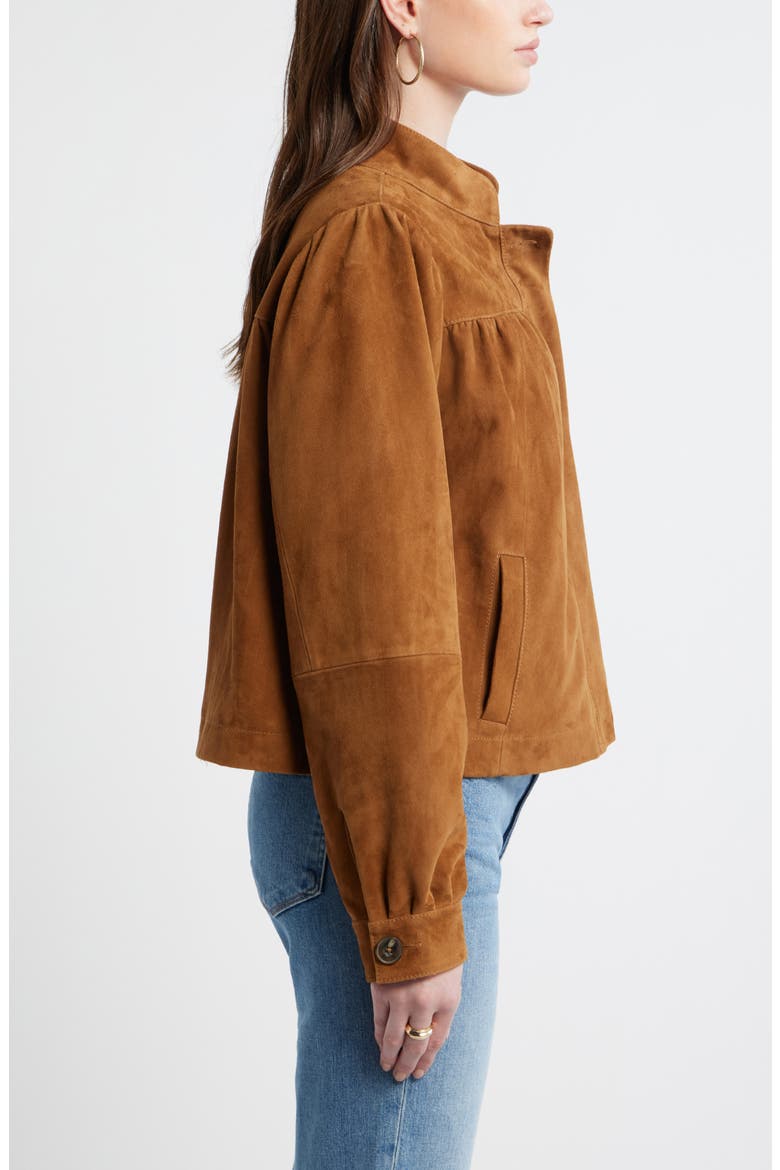Suede Balloon Sleeve Jacket, Alternate, color, TAN