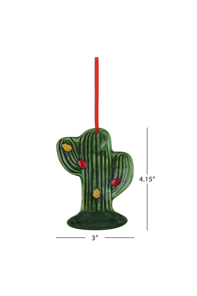 4 in. Set of 5 Ceramic Tropical Ornaments, Alternate, color, Multicolor
