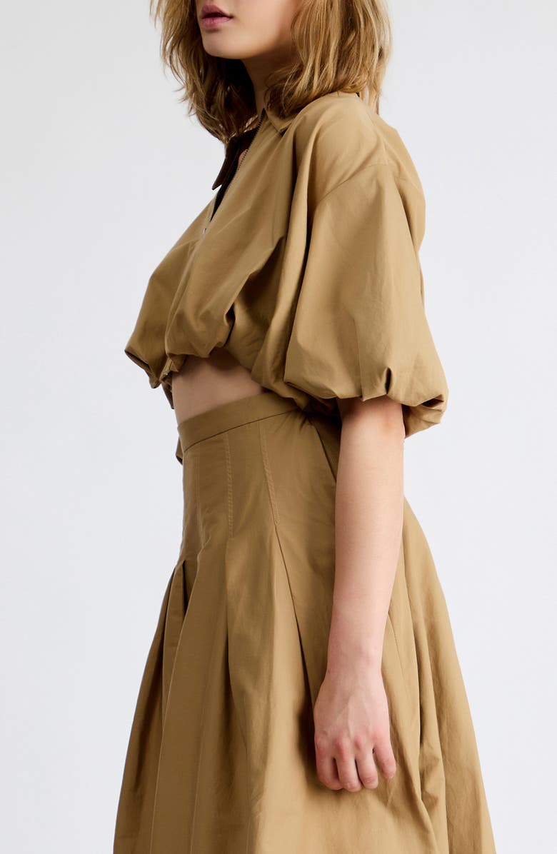 Extro & Vert Indie Zip-Up Crop Top, Alternate, color, Toffee