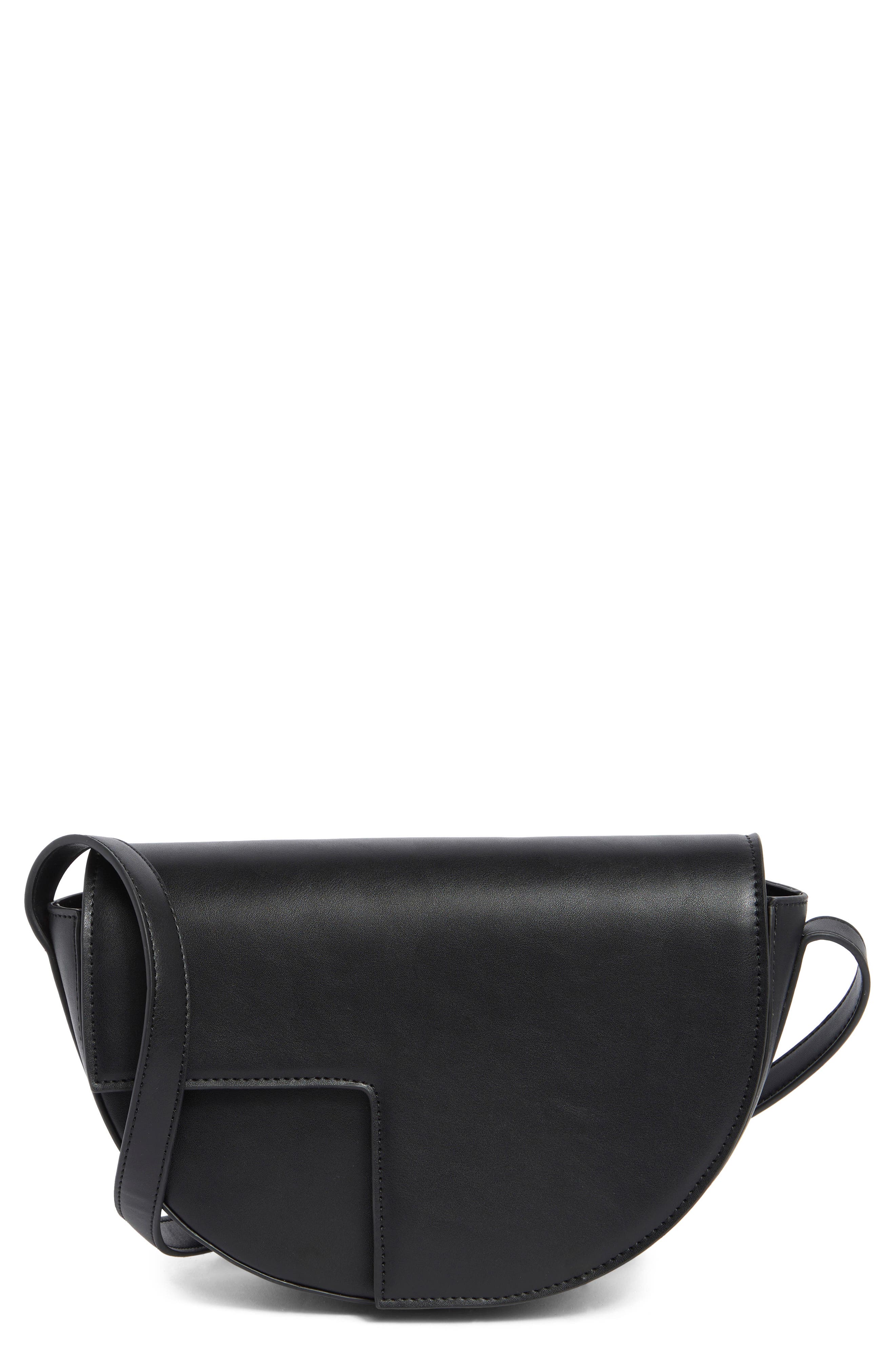 BCBG Geo Half Moon Crossbody Bag, Main, color, Black