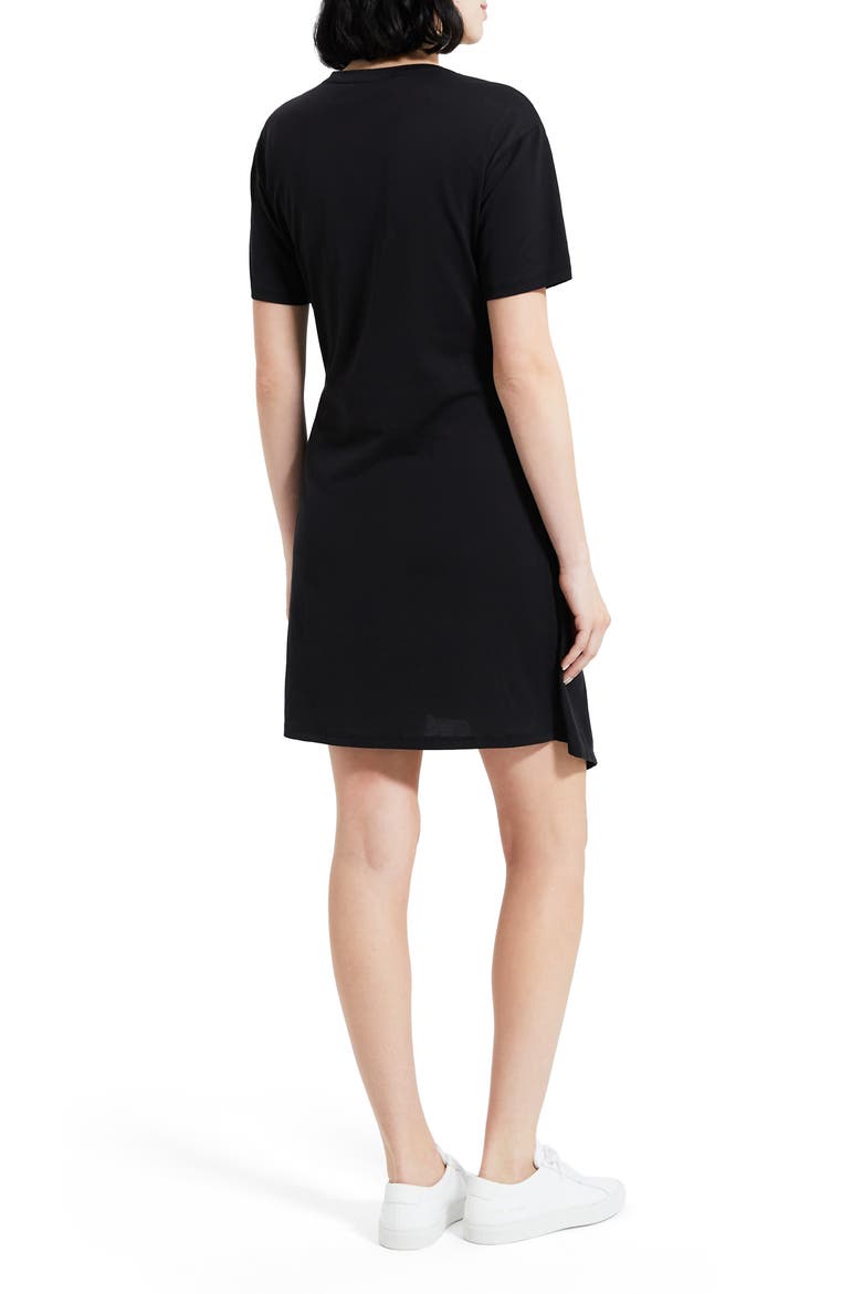 Drape Organic Pima Cotton T-Shirt Dress, Alternate, color, BLACK