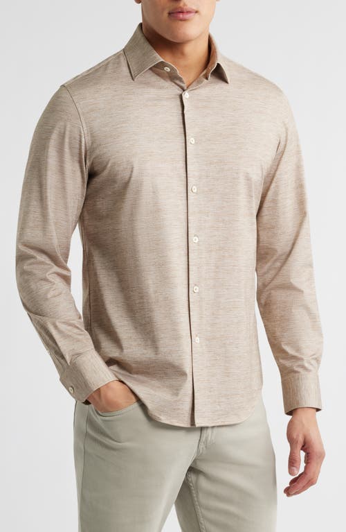 Bugatchi James Ooohcotton® Space Dye Button-up Shirt In Neutral