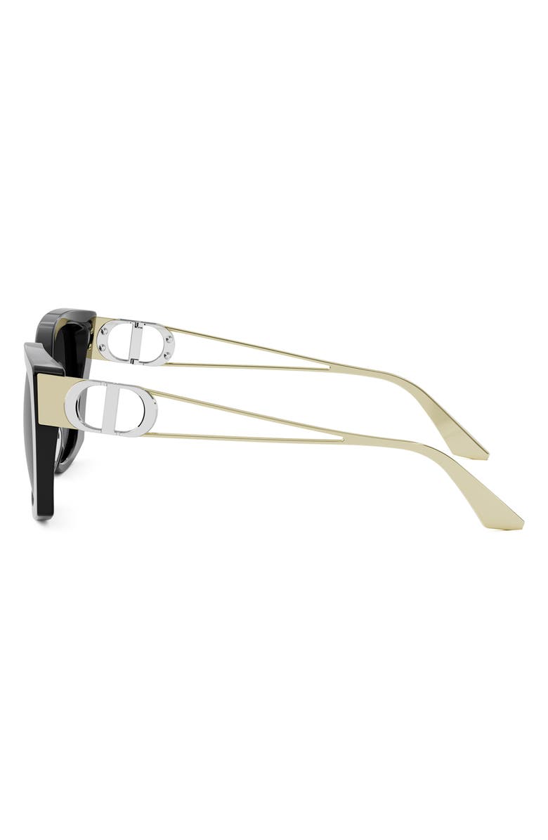 DIOR 30Montaigne S13I 53mm Square Sunglasses, Alternate, color, Shiny Black / Smoke