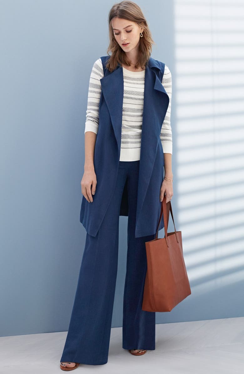 Halogen<sup>®</sup> Flat Front Wide Leg Pants, Alternate, color, 