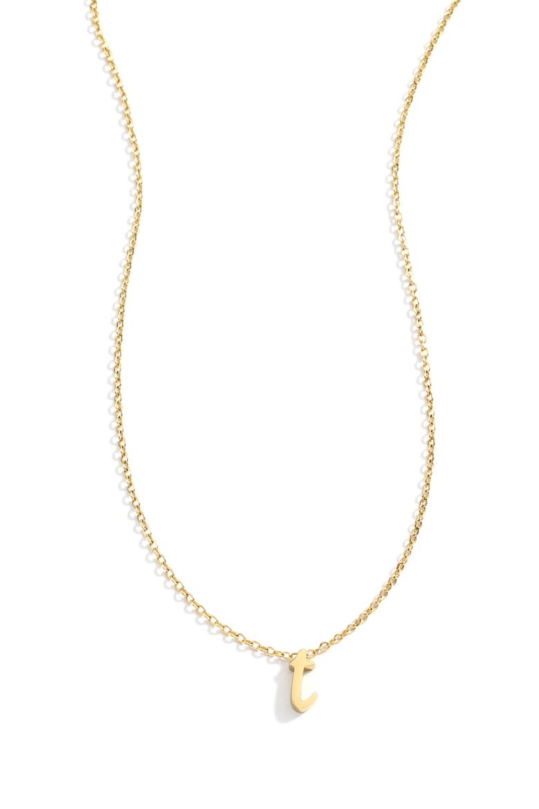 Tiny Script Initial Necklace, Main, color, Letter T
