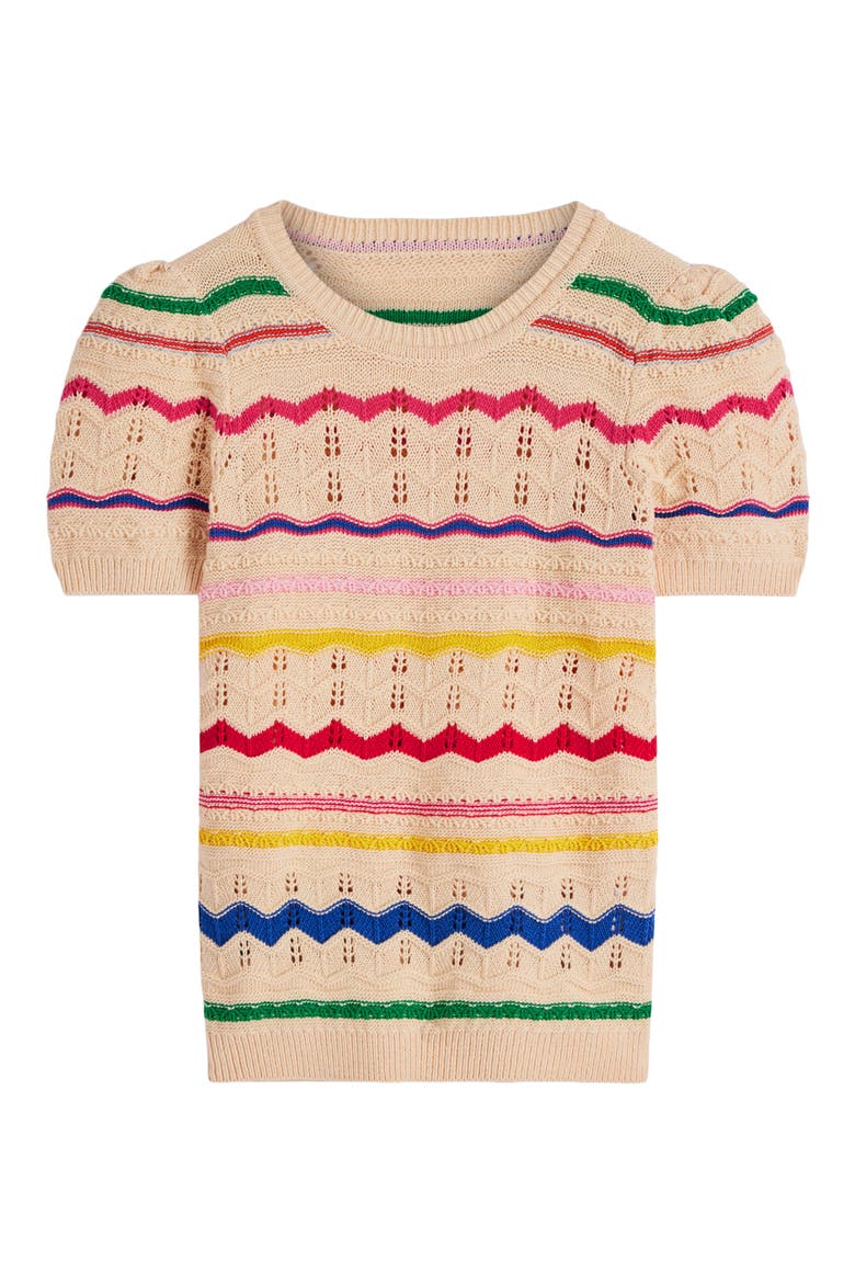 Monica Stripe Pointelle Stitch Top, Alternate, color, MULTI STRIPE
