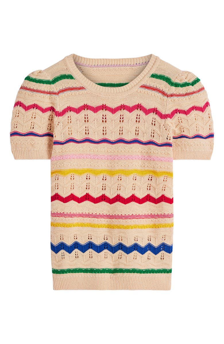 Boden Monica Stripe Pointelle Stitch Top, Alternate, color, Multi Stripe