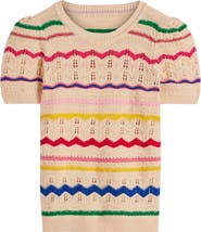 Boden Monica Stripe Pointelle Stitch Top