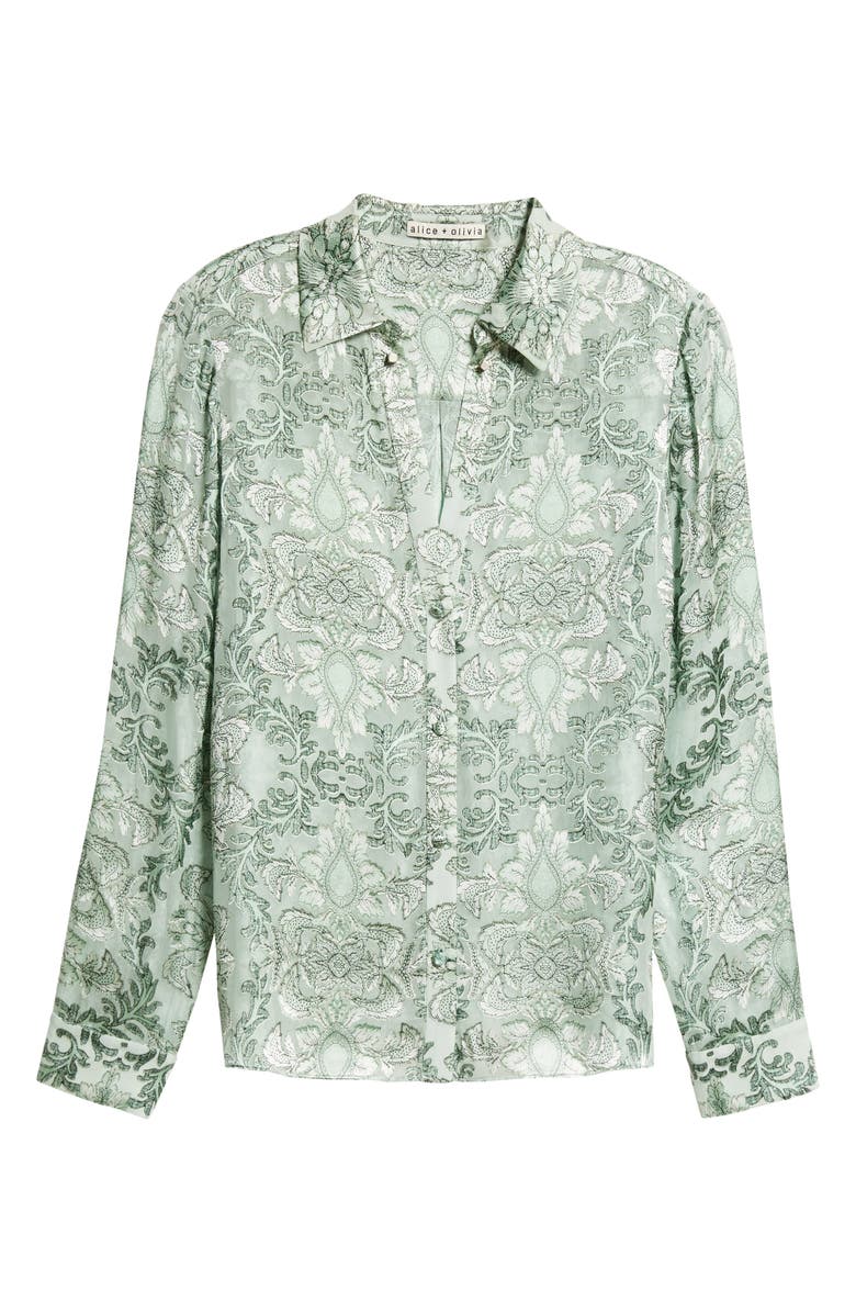Alice + Olivia Eloise Button-Up Shirt, Alternate, color,