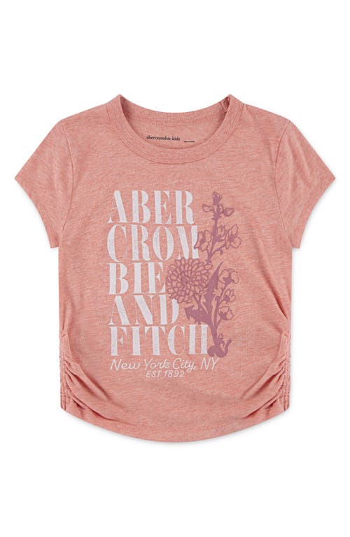 Abercrombie Kids Kids' Ruched Cotton Blend Graphic T-shirt In Pink