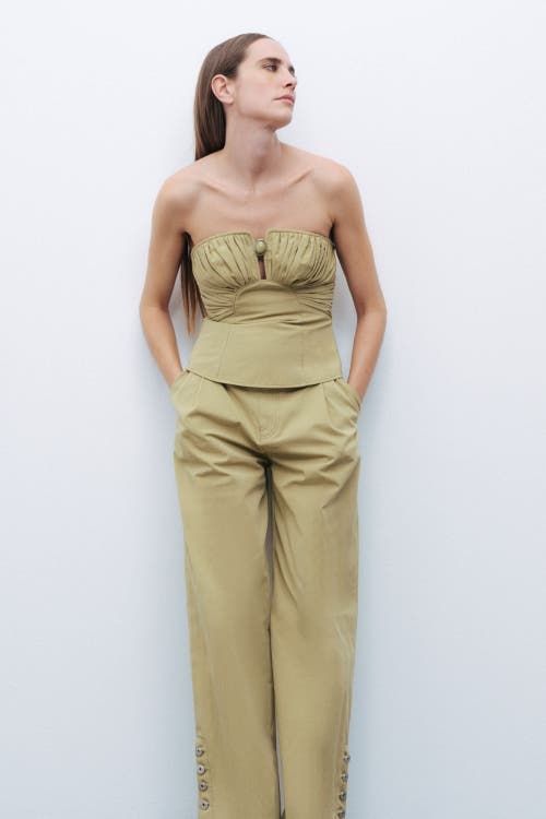 NOCTURNE NOCTURNE ALMOND-ACCENTED CROP TOP 