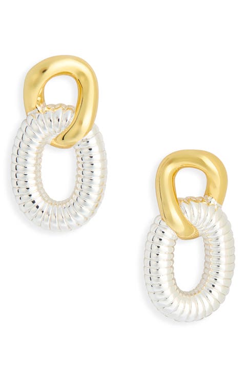 Two-Tone Link Drop Earrings