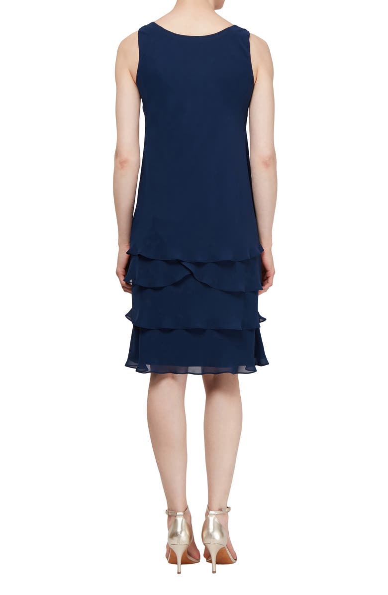 SL FASHIONS Sequin Chiffon Two-Piece Dress with Jacket, Alternate, color, 