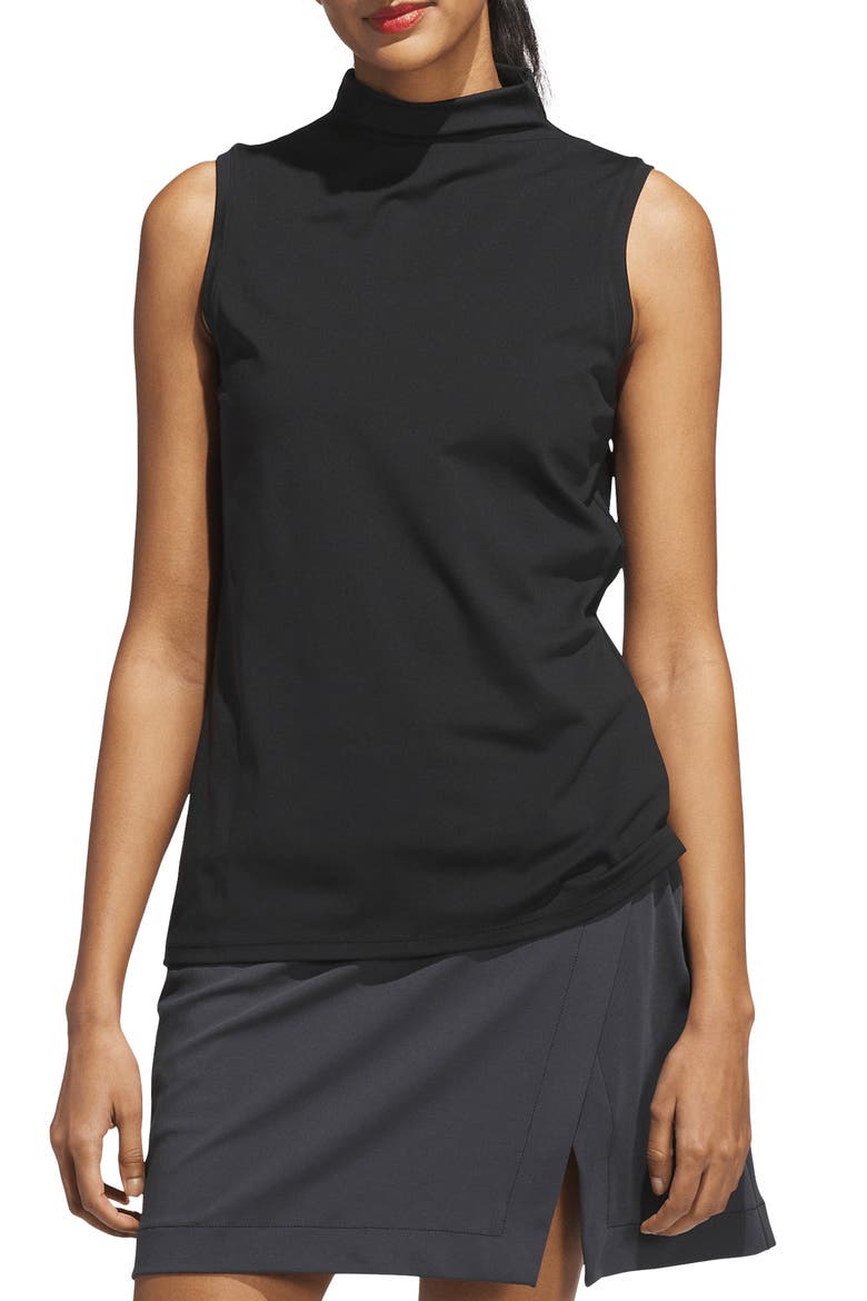 Funnel Neck Golf Top, Main, color, BLACK