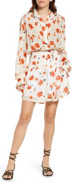 rag & bone Bailey Smocked Floral Print Long Sleeve Dress