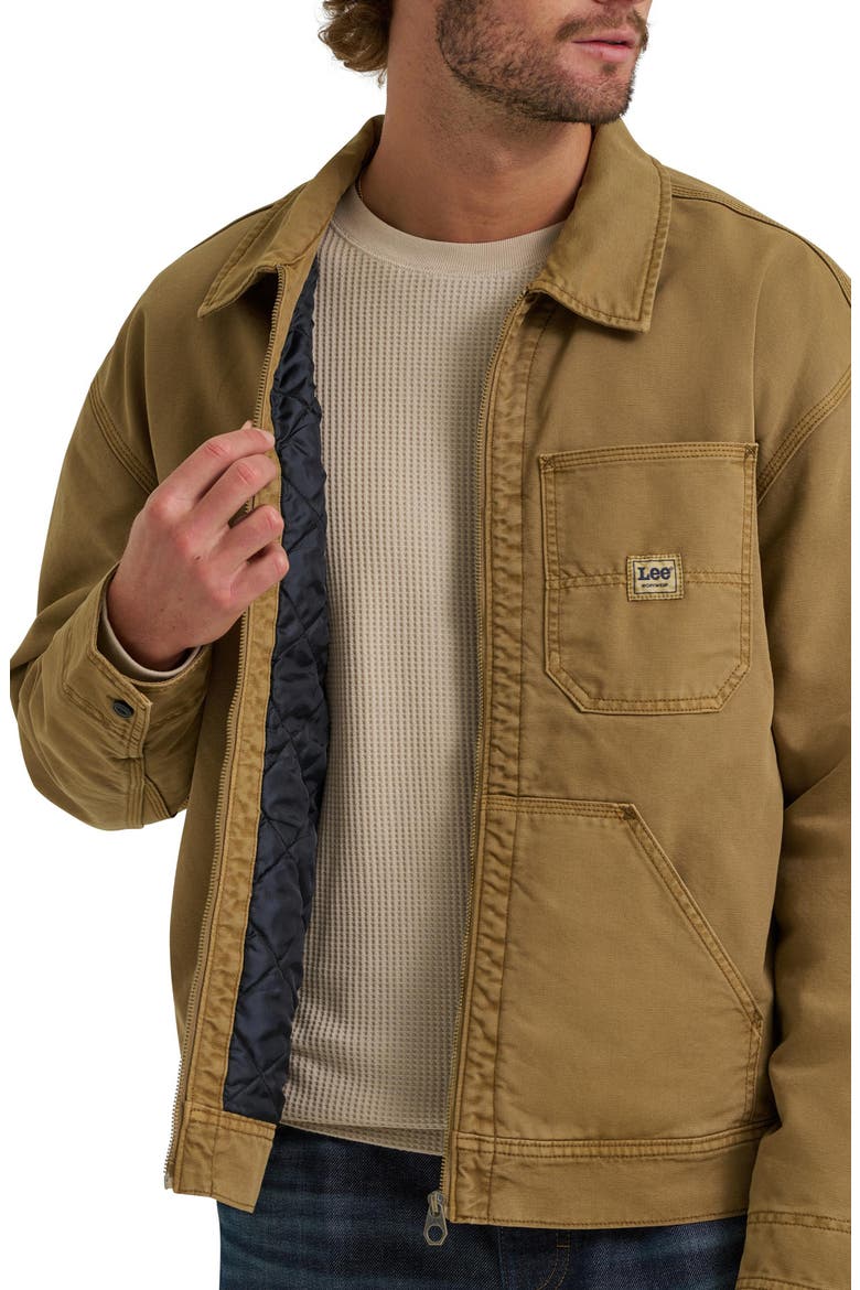 91W Quilt Lined Cotton Canvas Workwear Jacket, Alternate, color, DARK KHAKI