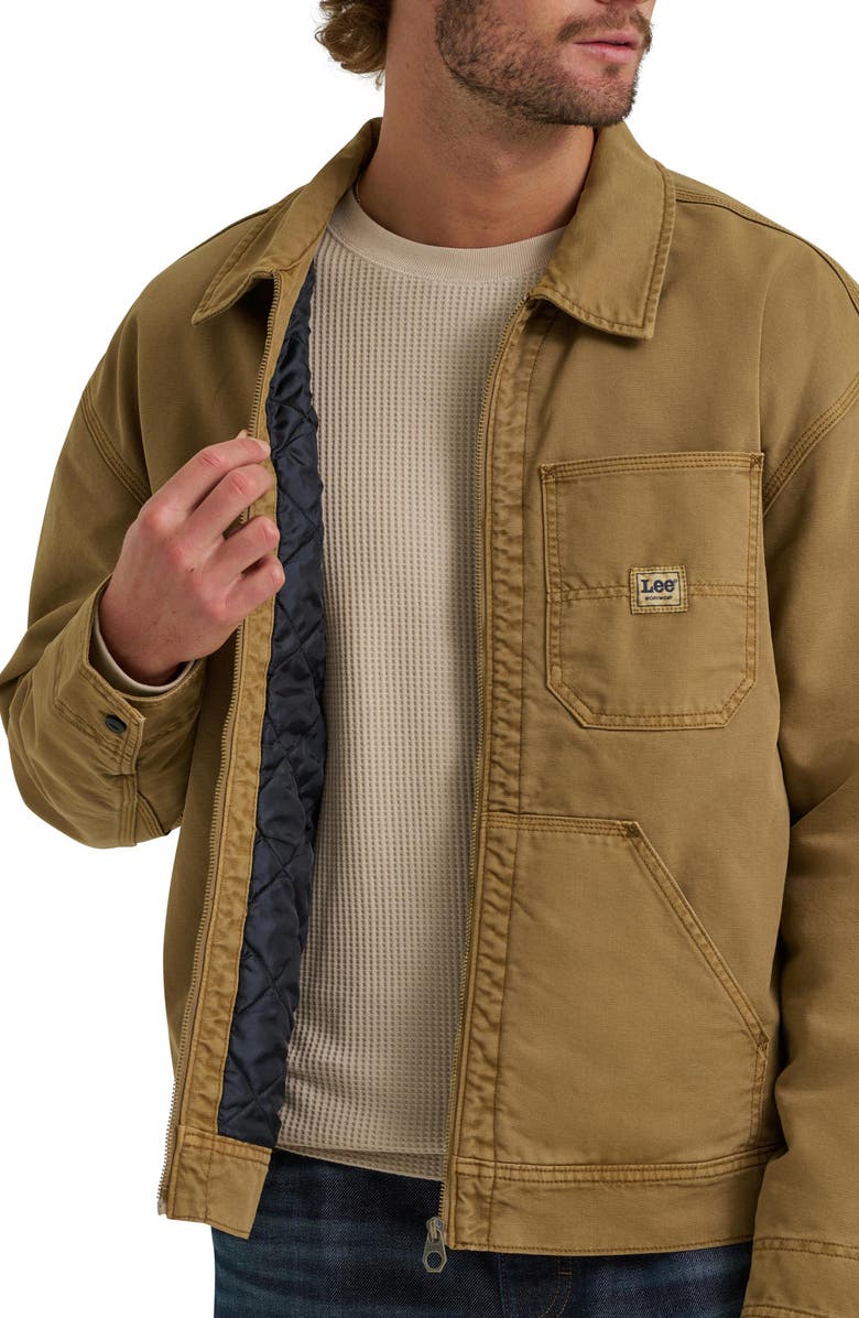 Lee 91W Quilt Lined Cotton Canvas Workwear Jacket, Alternate, color, Dark Khaki