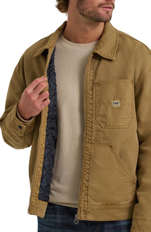 Lee 91w Quilt Lined Cotton Canvas Workwear Jacket In Brown