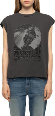 Zadig & Voltaire Cloe Graphic Cotton Tank