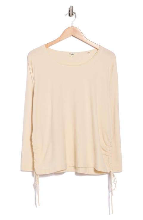 Cinching Side Tie Pullover Sweater (Plus)