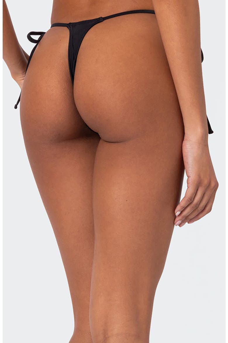 Elora Side Tie Bikini Bottoms, Alternate, color, BLACK
