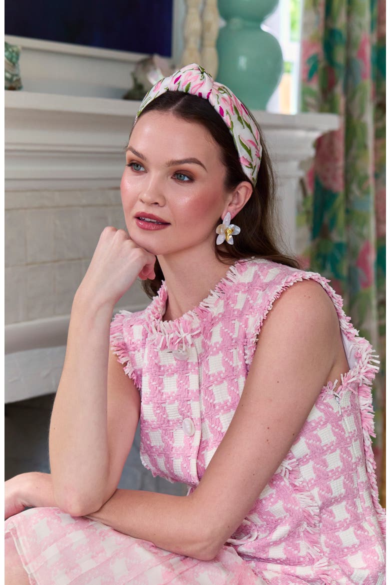 Tulip Print Knotted Headband, Alternate, color, BLUSH