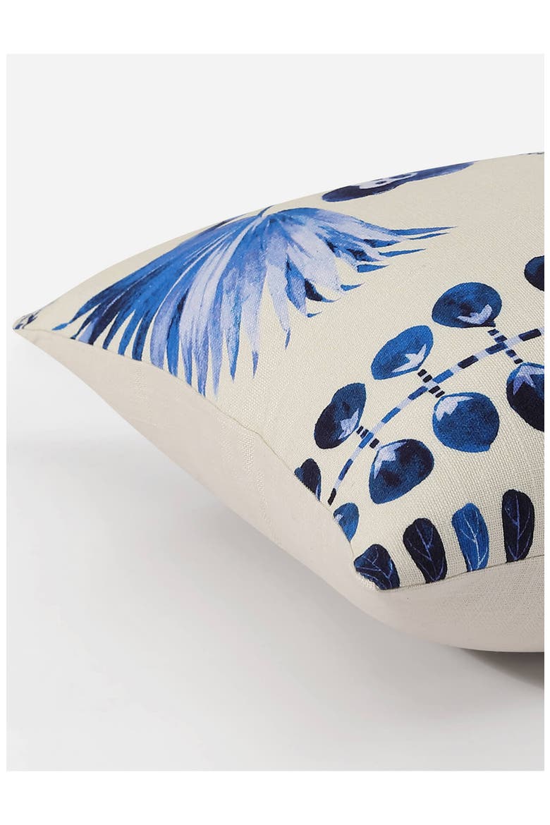 Blue Monkeys Big Throw Pillow, Alternate, color, OFF WHITE