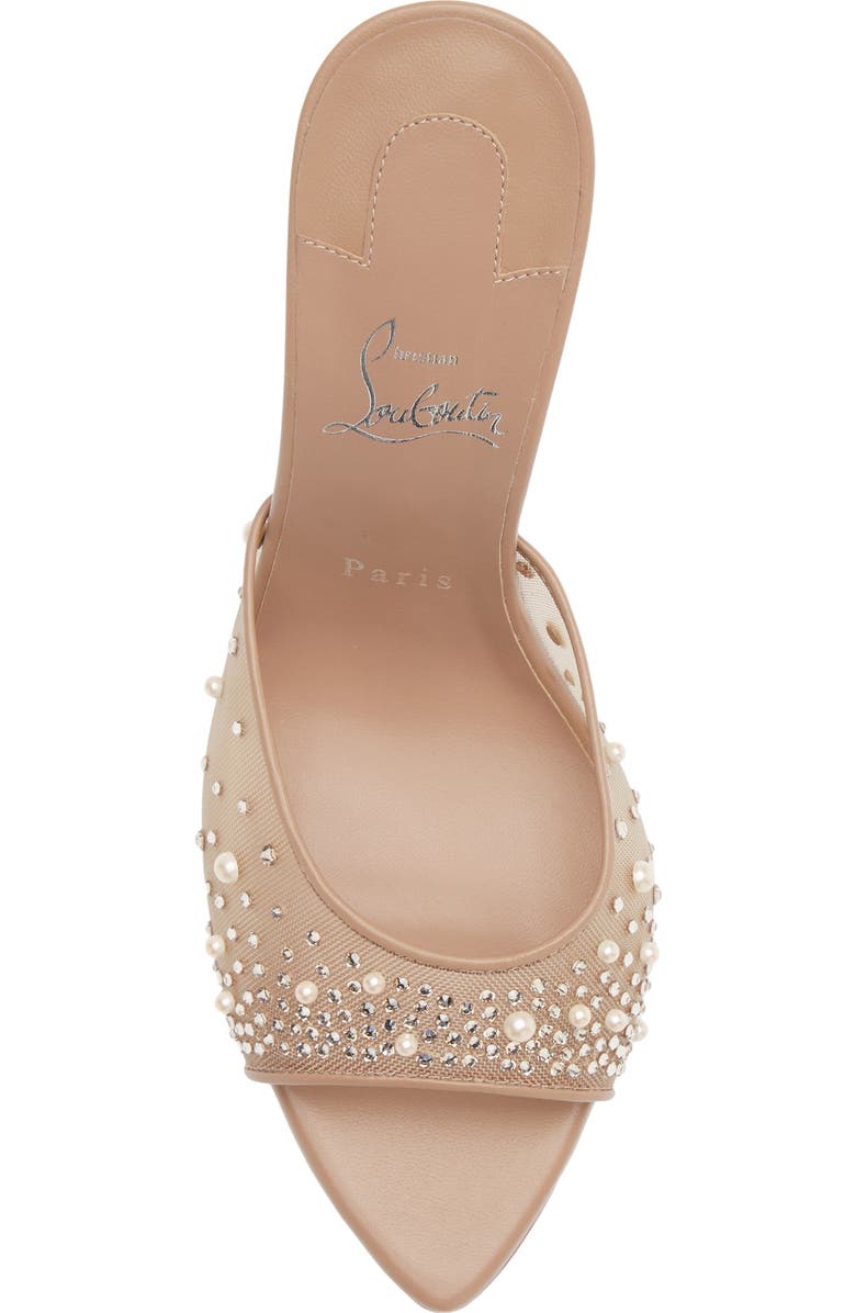 Christian Louboutin Miss Z Crystal Embellished Mesh Pointed Toe Sandal, Alternate, color, Blush/ Blush