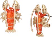 Betsey Johnson Lobster Stud Earrings