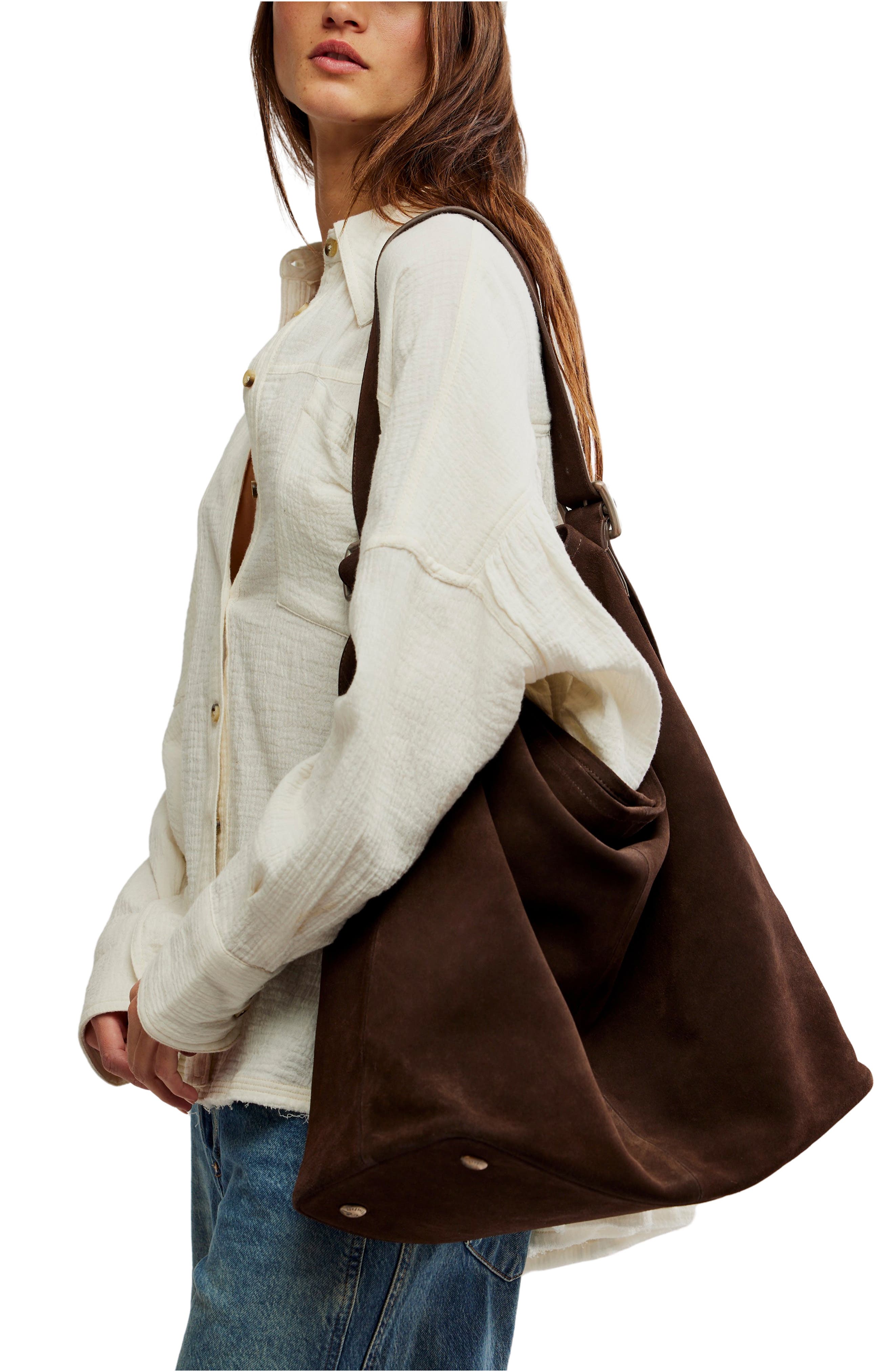 Free People WTF Honor Suede Hobo Bag, Alternate, color, 